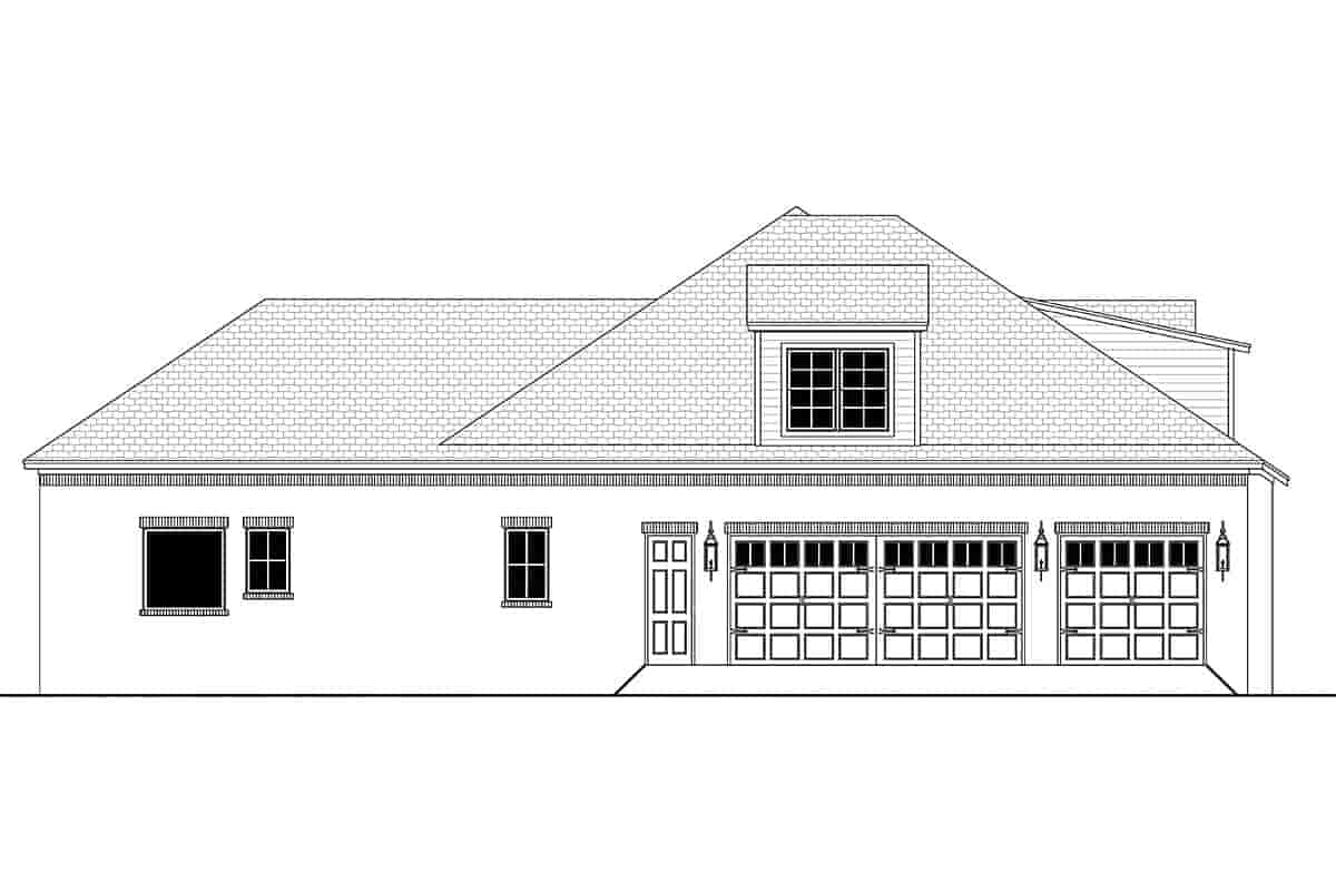Country, European, French Country House Plan 56701 with 4 Beds, 3 Baths, 3 Car Garage Picture 2