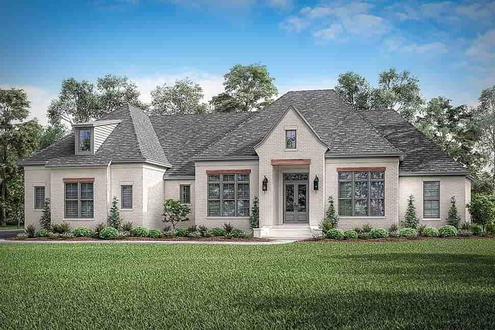 Country, European, French Country House Plan 56701 with 4 Beds, 3 Baths, 3 Car Garage Picture 3