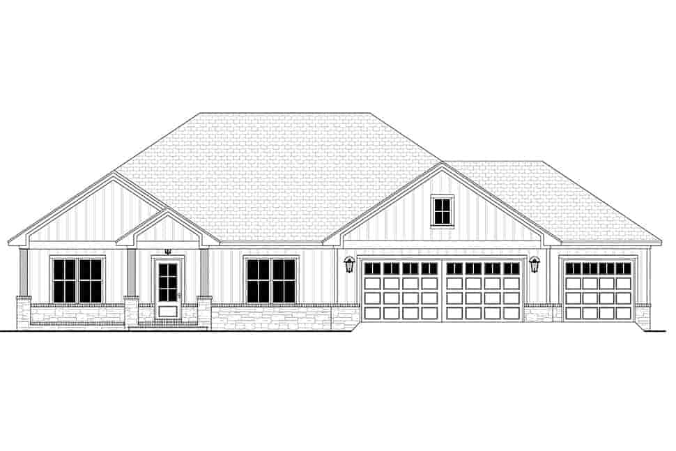 Craftsman, Farmhouse, Ranch House Plan 56707 with 3 Beds, 3 Baths, 3 Car Garage Picture 3