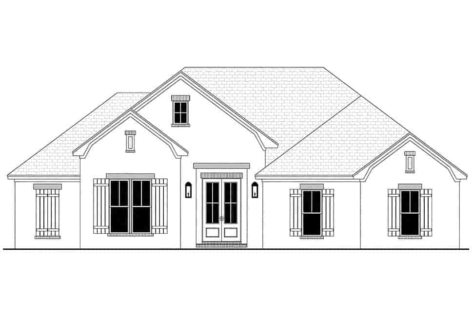 Country, French Country, One-Story, Traditional House Plan 56709 with 3 Beds, 2 Baths, 2 Car Garage Picture 3