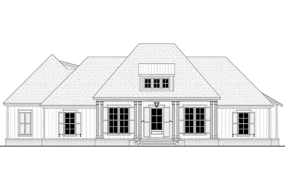Country, French Country, Southern House Plan 56711 with 3 Beds, 3 Baths, 2 Car Garage Picture 3