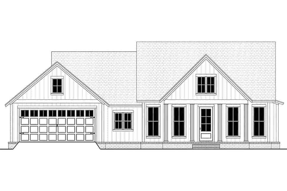 Country, Farmhouse, One-Story, Traditional House Plan 56715 with 3 Beds, 2 Baths, 2 Car Garage Picture 3
