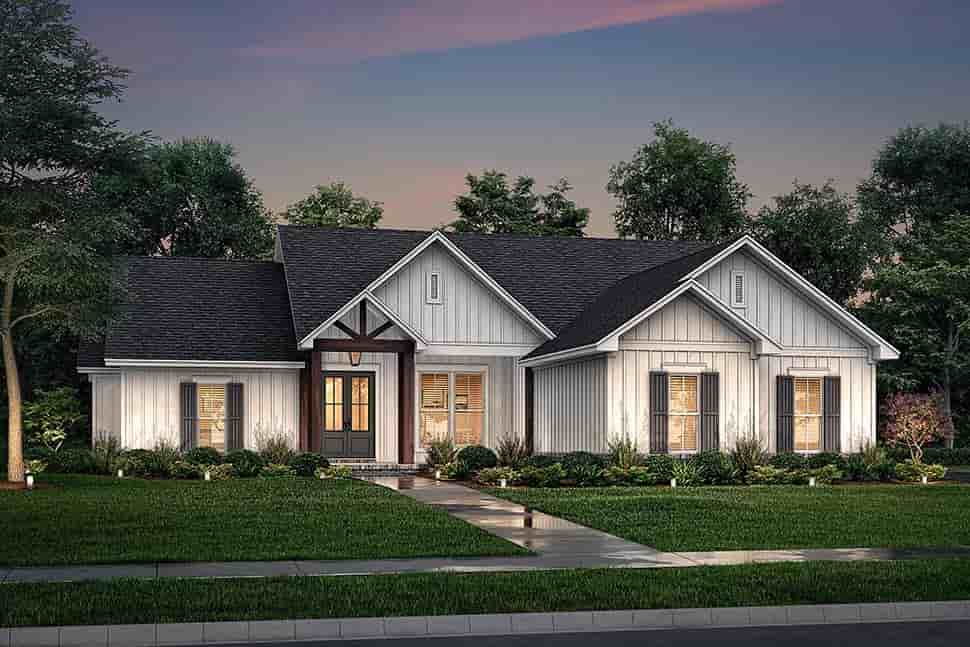 Country, Farmhouse, One-Story House Plan 56719 with 4 Beds, 2 Baths, 2 Car Garage Picture 4