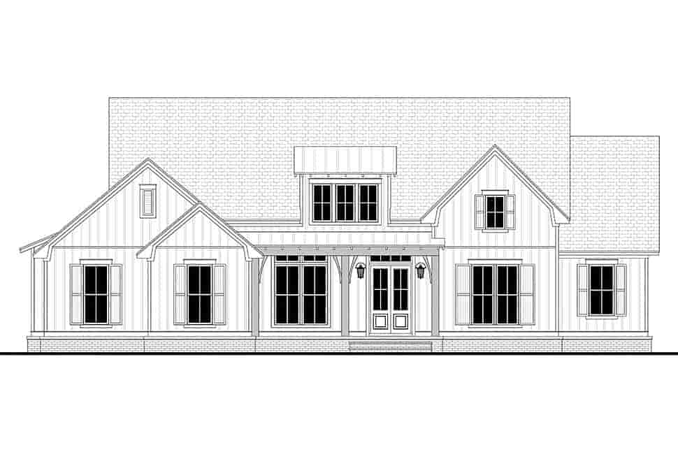 Country, Craftsman, Farmhouse, One-Story, Traditional House Plan 56720 with 4 Beds, 3 Baths, 2 Car Garage Picture 3