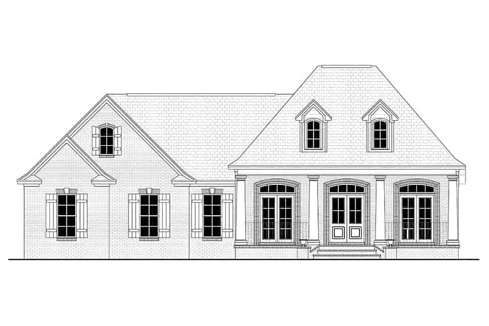 Colonial, French Country, Southern House Plan 56900 with 3 Beds, 2 Baths, 2 Car Garage Picture 3