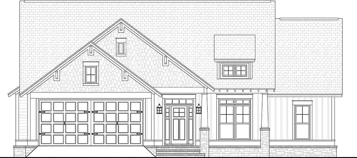 Cottage, Country, Craftsman, Traditional House Plan 56901 with 3 Beds, 2 Baths, 2 Car Garage Picture 1