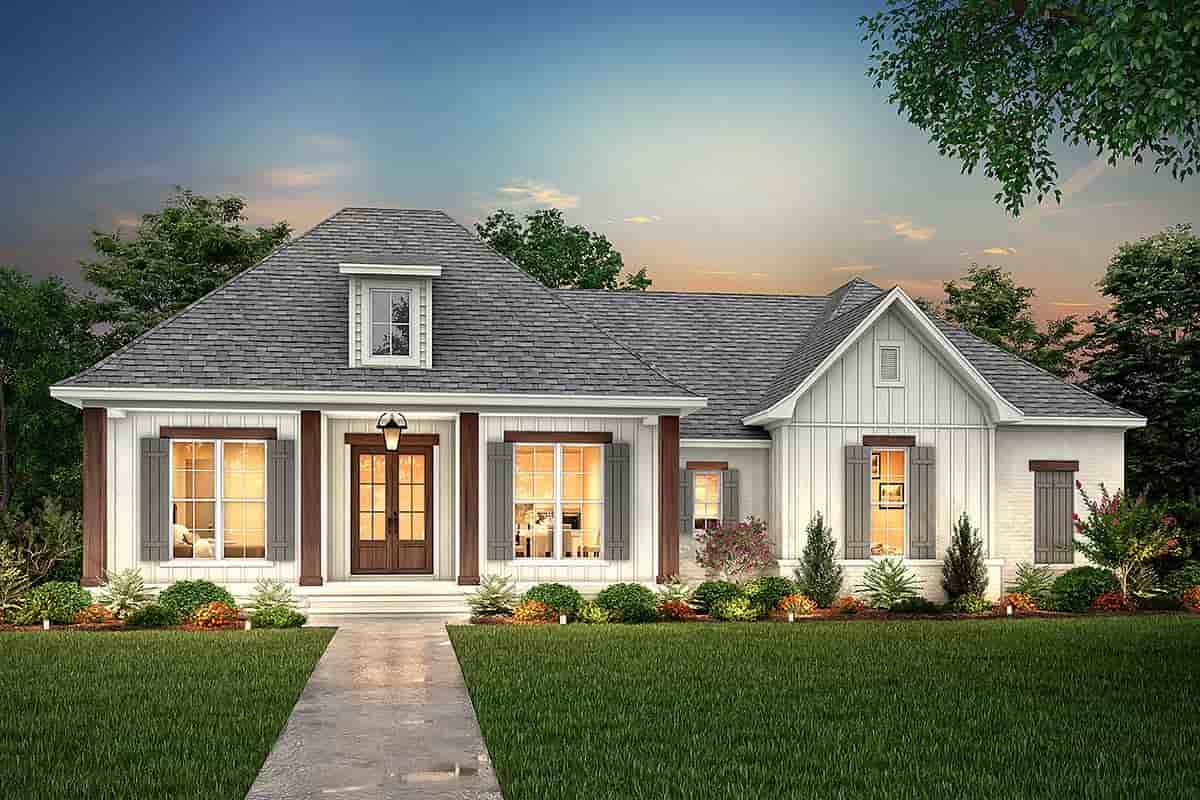 Country, European, French Country, Southern House Plan 56908 with 3 Beds, 2 Baths, 2 Car Garage Picture 1