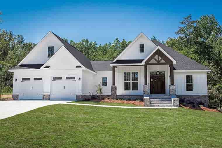 Country, Craftsman, Southern, Traditional House Plan 56911 with 3 Beds, 2 Baths, 2 Car Garage Picture 1
