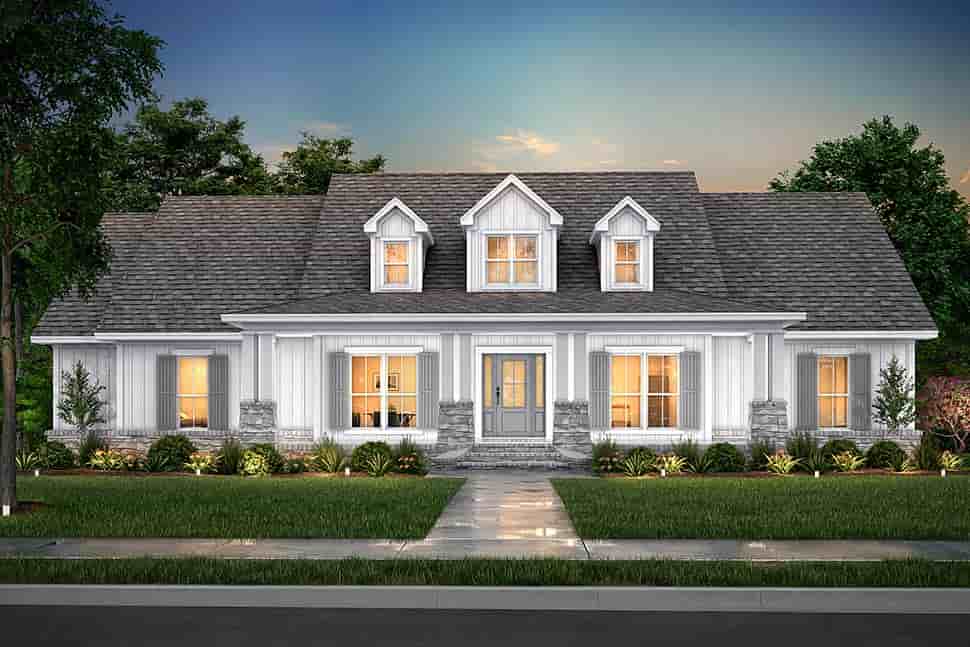 Country, Craftsman, Southern, Traditional House Plan 56919 with 4 Beds, 3 Baths, 3 Car Garage Picture 4