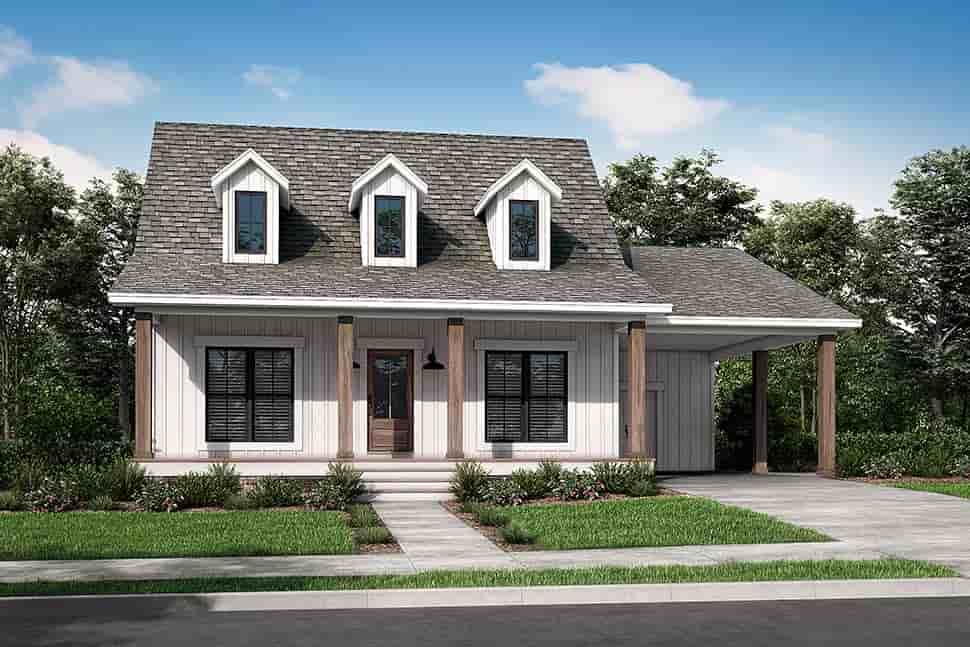 Cabin, Country, Southern House Plan 56932 with 2 Beds, 2 Baths, 1 Car Garage Picture 4