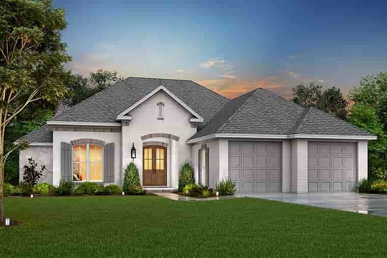 Country, European, French Country House Plan 56968 with 3 Beds, 2 Baths, 2 Car Garage Picture 5