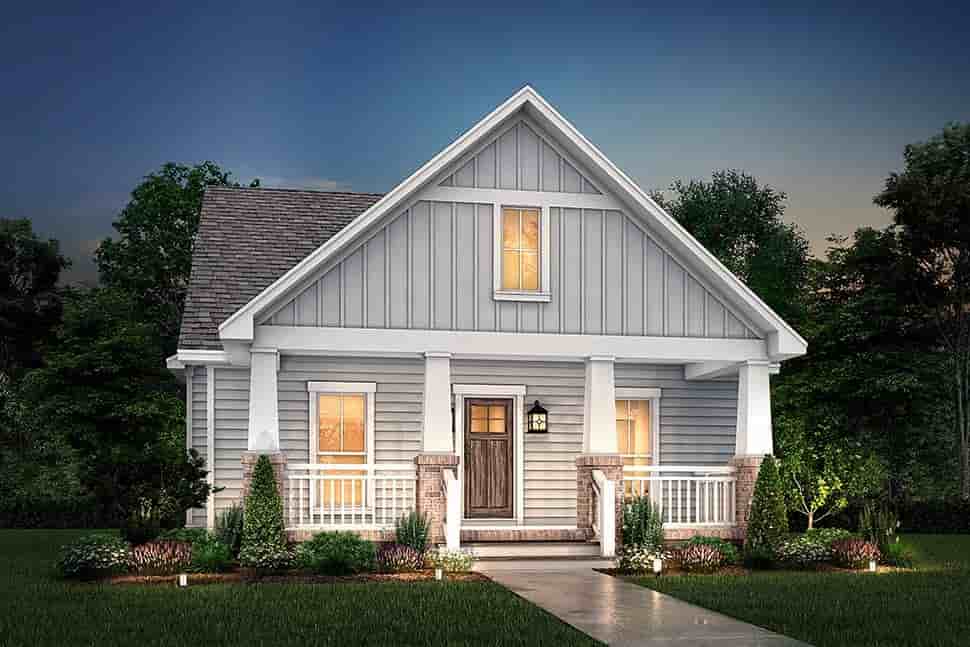 Cottage, Country, Craftsman House Plan 56996 with 3 Beds, 3 Baths, 2 Car Garage Picture 4