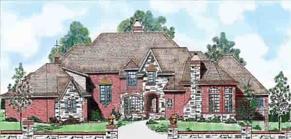 Tuscan House Plan 57125 with 5 Beds, 6 Baths, 3 Car Garage Picture 1