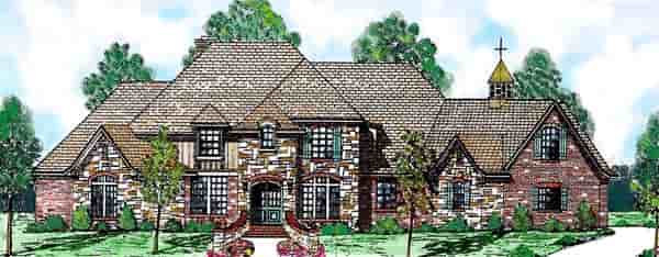 European House Plan 57148 with 5 Beds, 5 Baths, 4 Car Garage Picture 1