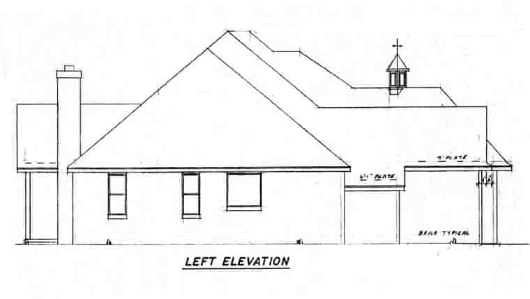 Traditional House Plan 57184 with 4 Beds, 3 Baths, 3 Car Garage Picture 2