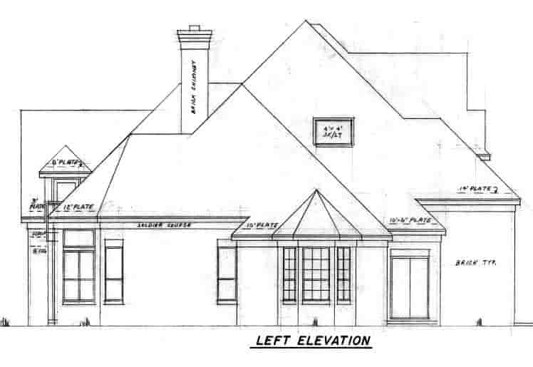 European House Plan 57206 with 4 Beds, 4 Baths, 3 Car Garage Picture 1