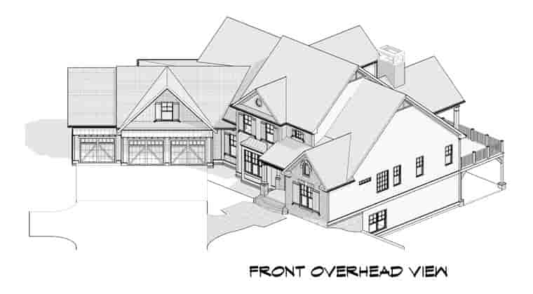 Craftsman, Traditional House Plan 58237 with 5 Beds, 5 Baths, 3 Car Garage Picture 3