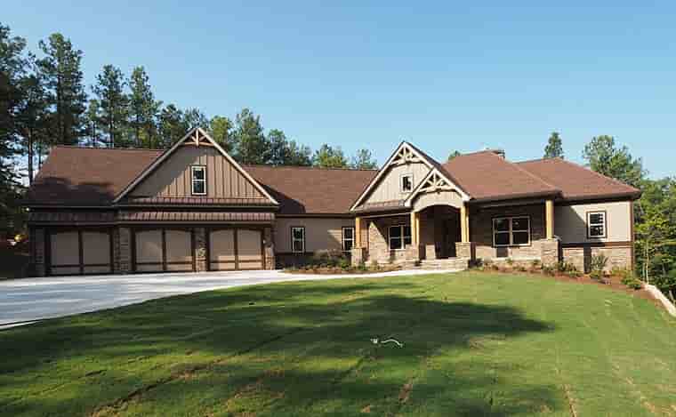 Cottage, Country, Craftsman, Traditional House Plan 58299 with 4 Beds, 4 Baths, 3 Car Garage Picture 2