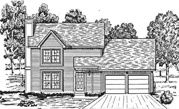 House Plan 58421 with 3 Beds, 3 Baths, 2 Car Garage Picture 1