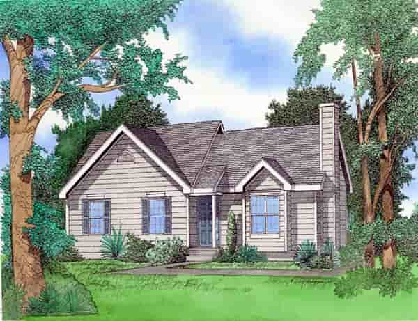 House Plan 58432 with 3 Beds, 2 Baths, 2 Car Garage Picture 1