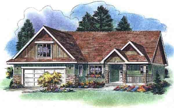 House Plan 58527 - Ranch Style with 1194 Sq Ft, 2 Bed, 2 Bath