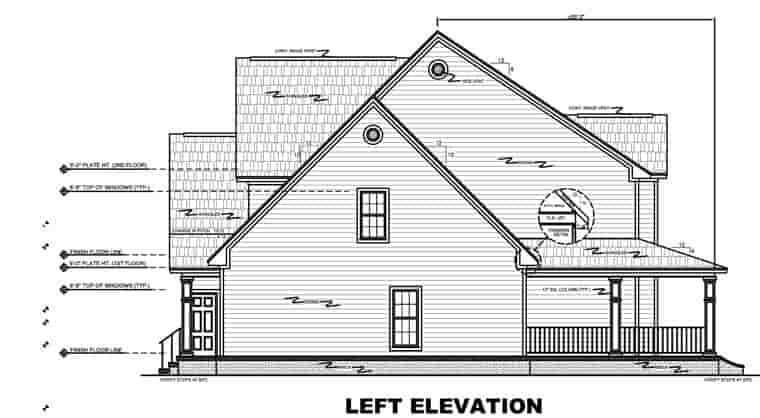 Country, Farmhouse, Traditional House Plan 59172 with 4 Beds, 4 Baths, 3 Car Garage Picture 3