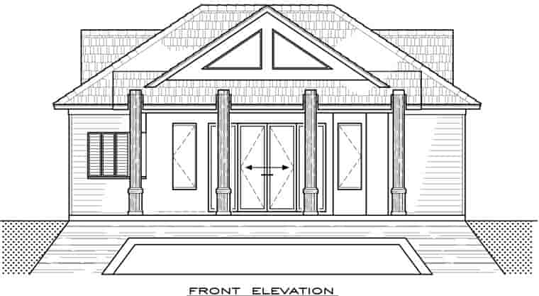 Cottage, Craftsman House Plan 59309 with 1 Beds, 1 Baths Picture 3