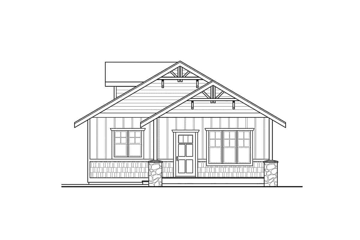 Country, Craftsman, Traditional 2 Car Garage Plan 59457 Picture 1