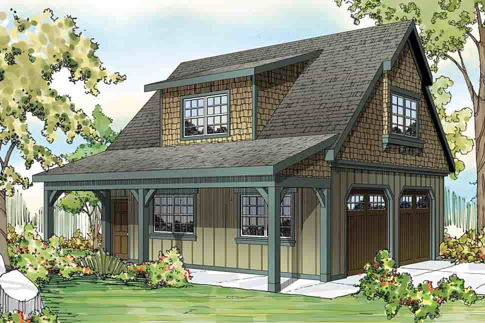 Country, Craftsman, Farmhouse 2 Car Garage Plan 59479 Picture 4