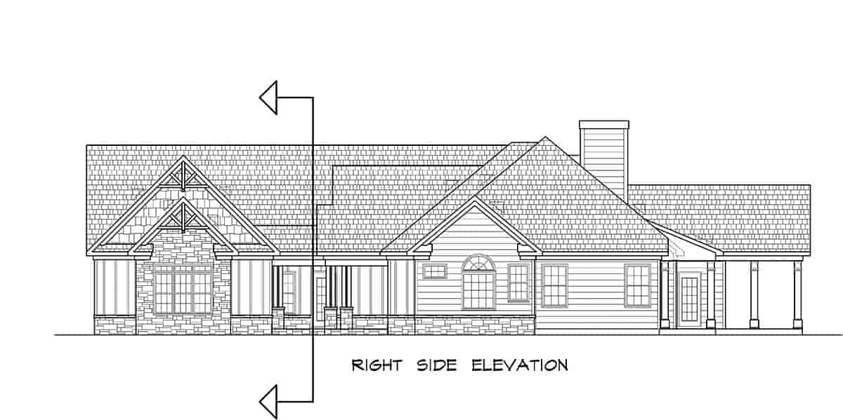 Craftsman House Plan 60077 with 4 Beds, 4 Baths, 3 Car Garage Picture 1