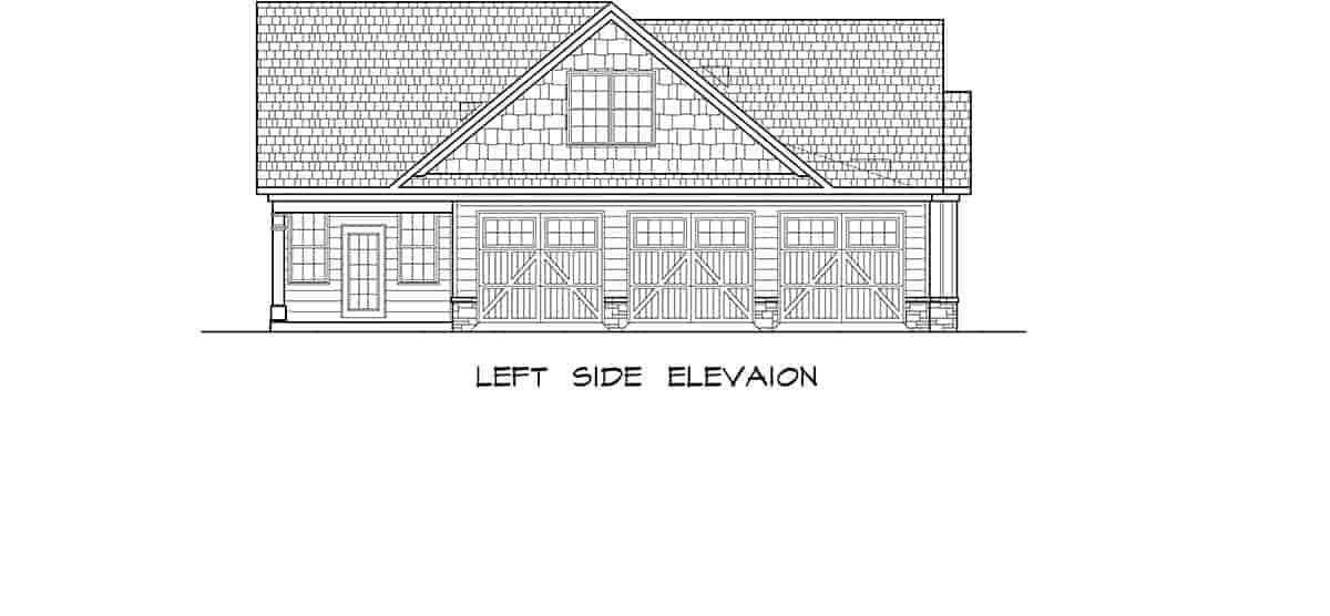 Craftsman House Plan 60077 with 4 Beds, 4 Baths, 3 Car Garage Picture 2