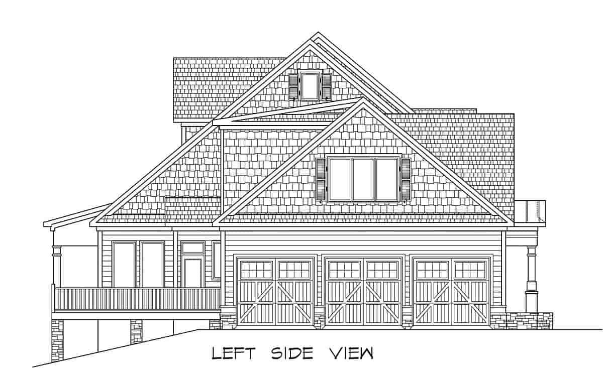 Craftsman, Traditional House Plan 60088 with 3 Beds, 5 Baths, 3 Car Garage Picture 2