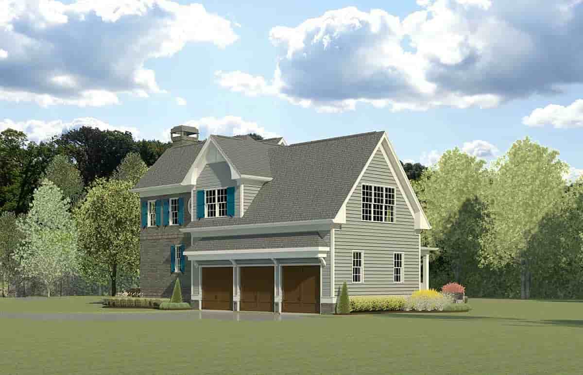Cape Cod, French Country, Traditional House Plan 60090 with 4 Beds, 5 Baths, 3 Car Garage Picture 1