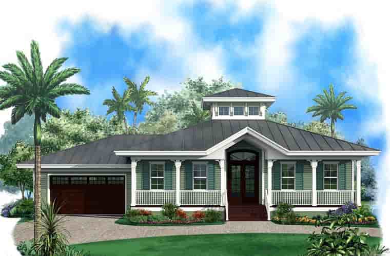 Florida House Plan 60557 with 3 Beds, 2 Baths, 2 Car Garage Picture 1