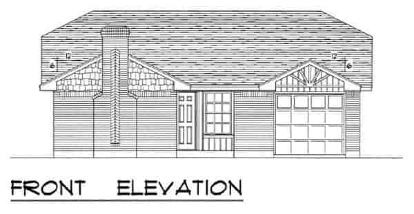 Country, Ranch, Traditional House Plan 60800 with 3 Beds, 2 Baths, 1 Car Garage Picture 3