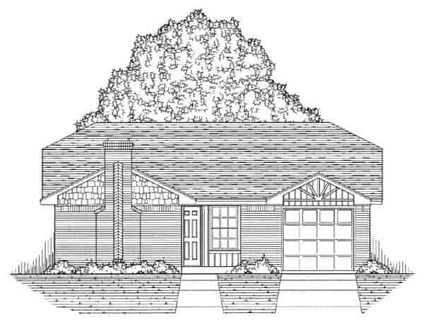 Country, Ranch, Traditional House Plan 60800 with 3 Beds, 2 Baths, 1 Car Garage Picture 4