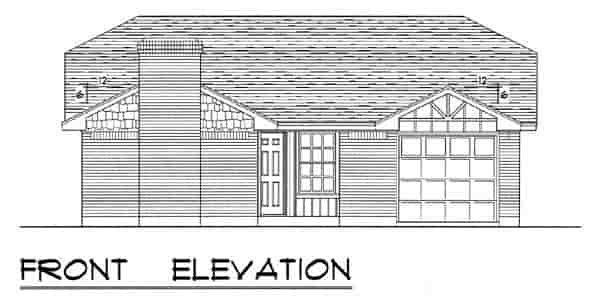 Country, Ranch, Traditional House Plan 60801 with 3 Beds, 2 Baths, 1 Car Garage Picture 3