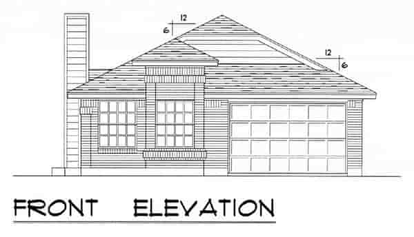 European, Narrow Lot, Traditional House Plan 60805 with 3 Beds, 2 Baths, 1 Car Garage Picture 3