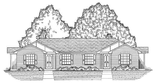 Country, European, Traditional Multi-Family Plan 60806 with 4 Beds, 2 Baths Picture 4