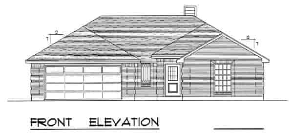 European, Traditional, Tudor House Plan 60807 with 3 Beds, 2 Baths, 2 Car Garage Picture 3