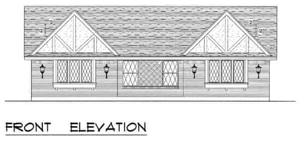 European, Tudor Multi-Family Plan 60810 with 4 Beds, 2 Baths Picture 3