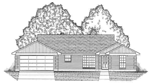 Country, Ranch House Plan 60814 with 3 Beds, 2 Baths, 2 Car Garage Picture 4