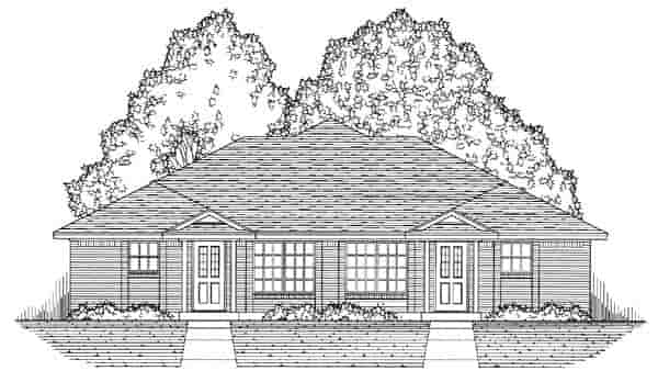 Country, Narrow Lot, Ranch, Traditional Multi-Family Plan 60816 with 4 Beds, 4 Baths, 4 Car Garage Picture 4