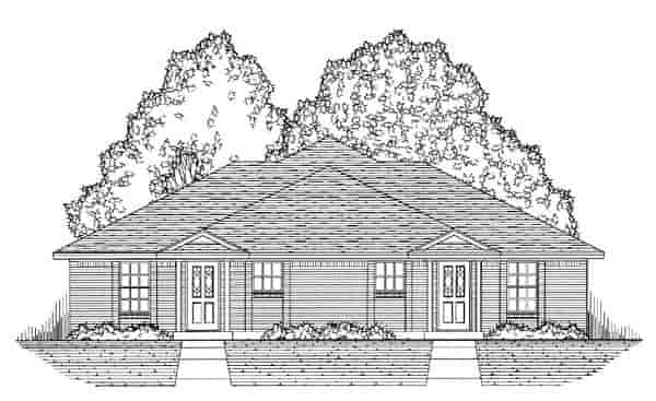 Country, Narrow Lot, Traditional Multi-Family Plan 60817 with 4 Beds, 4 Baths, 4 Car Garage Picture 4