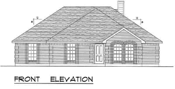European, Southwest, Traditional House Plan 60818 with 3 Beds, 2 Baths, 3 Car Garage Picture 3