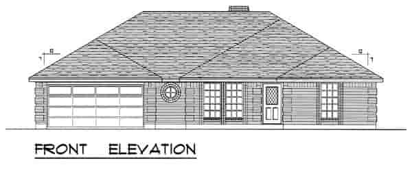 European, Traditional House Plan 60819 with 3 Beds, 2 Baths, 2 Car Garage Picture 3