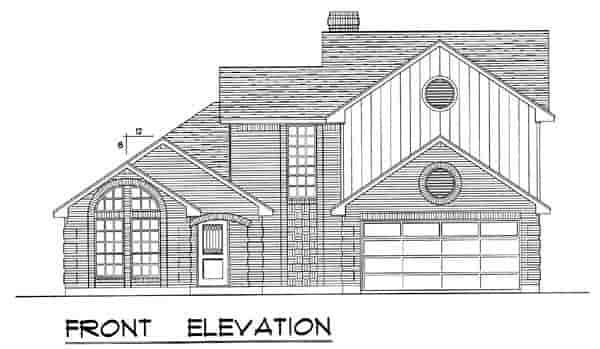 European, Narrow Lot, Traditional House Plan 60821 with 3 Beds, 3 Baths, 2 Car Garage Picture 3