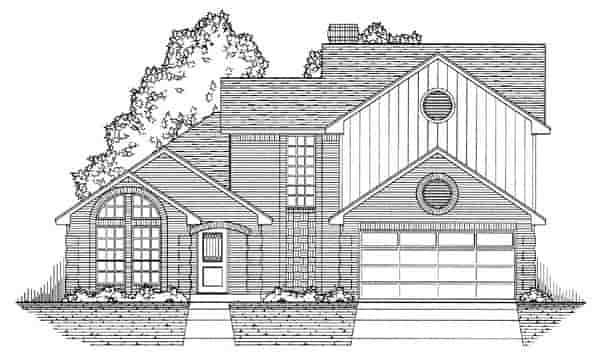 European, Narrow Lot, Traditional House Plan 60821 with 3 Beds, 3 Baths, 2 Car Garage Picture 4