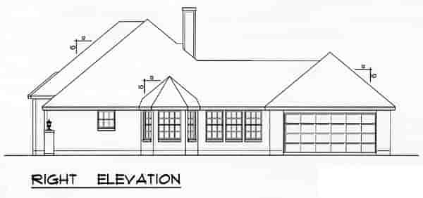 European, Traditional House Plan 60822 with 3 Beds, 2 Baths, 2 Car Garage Picture 2
