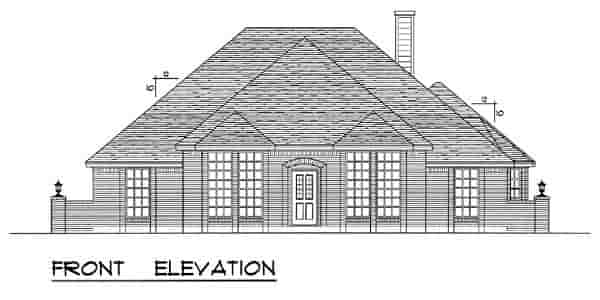 European, Traditional House Plan 60822 with 3 Beds, 2 Baths, 2 Car Garage Picture 3